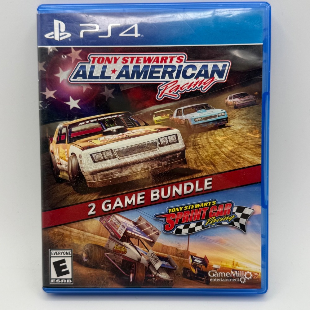 GameMill Tony Stewart All-American Racing PS4 N/A Blue Excellent 2-Game Bundle
